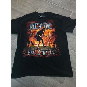 AC/DC‎ Hells Bells Liquid Blue T Shirt Graphic Band Tee Rock Large